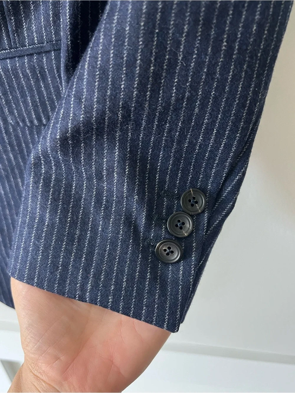 Carl Sterr Loro Piana Cashmere Wool Navy Pinstripe Sport Coat Blazer 38R